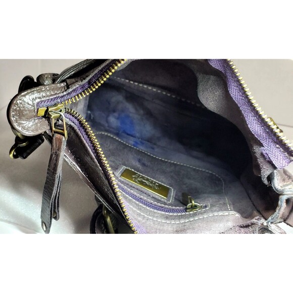 Roots Canada Leather Crossbody 8" Brown Vintage Repainted Adjustable Strap Bag - Picture 8 of 16